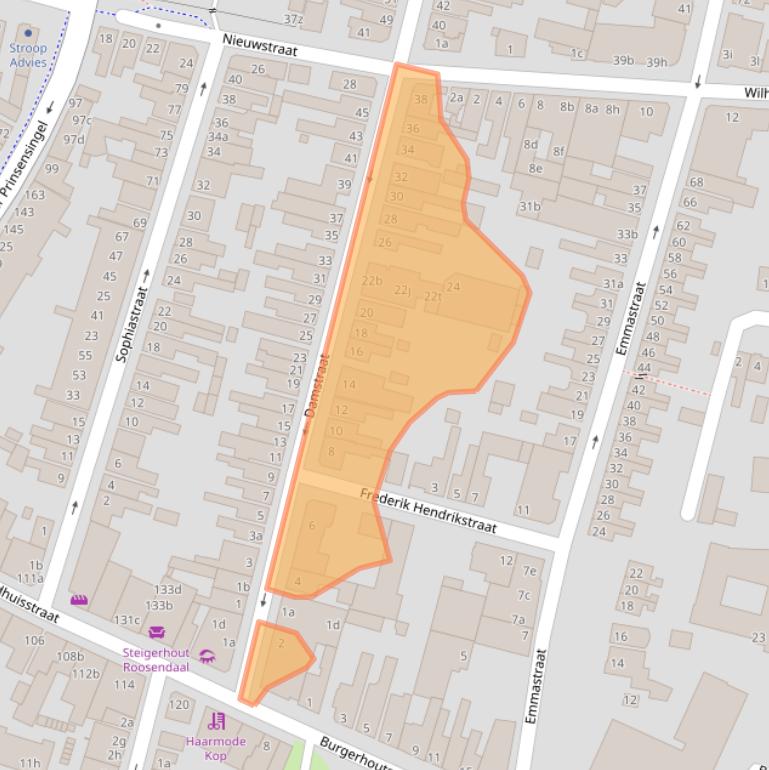 Kaart van postcodegebied 4701GN.