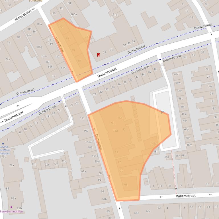 Kaart van postcodegebied 4701GR.