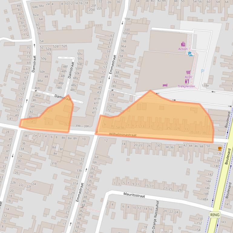 Kaart van postcodegebied 4701GV.