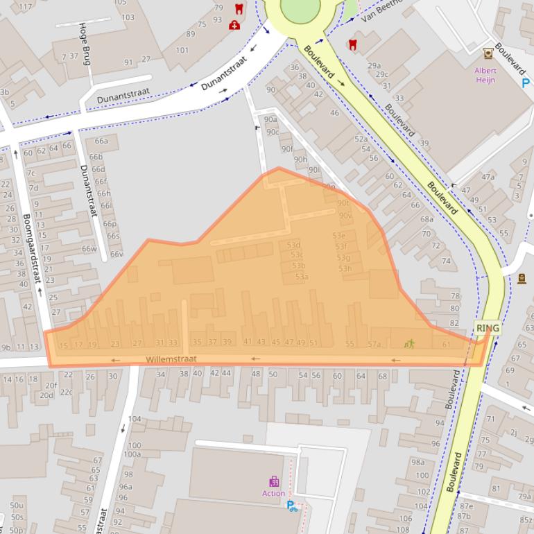 Kaart van postcodegebied 4701HB.