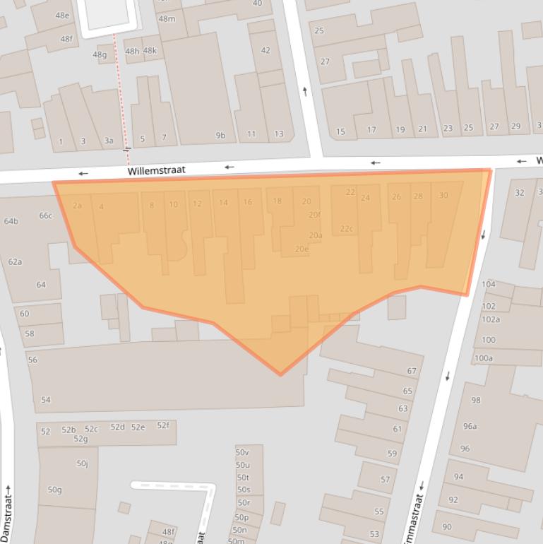 Kaart van postcodegebied 4701HC.