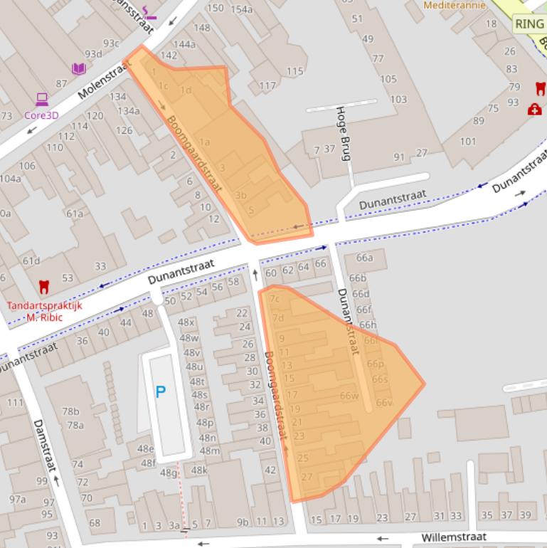 Kaart van postcodegebied 4701HE.