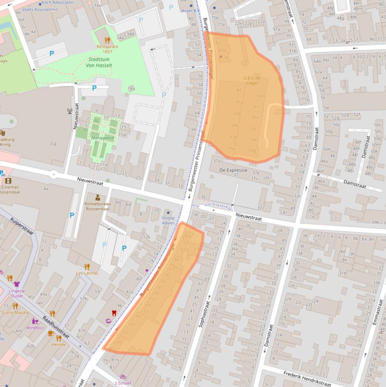 Kaart van postcodegebied 4701HL.