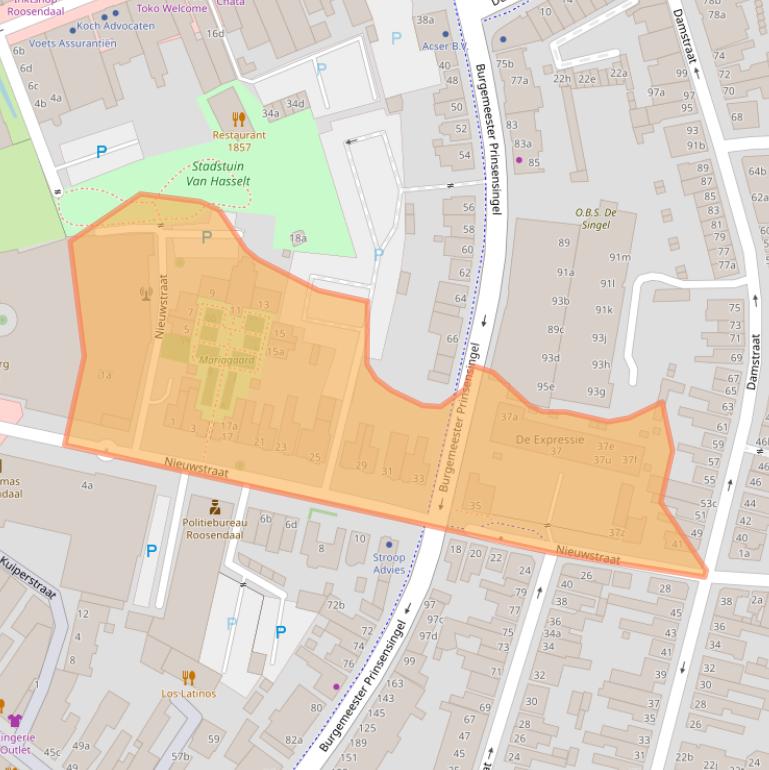 Kaart van postcodegebied 4701HR.