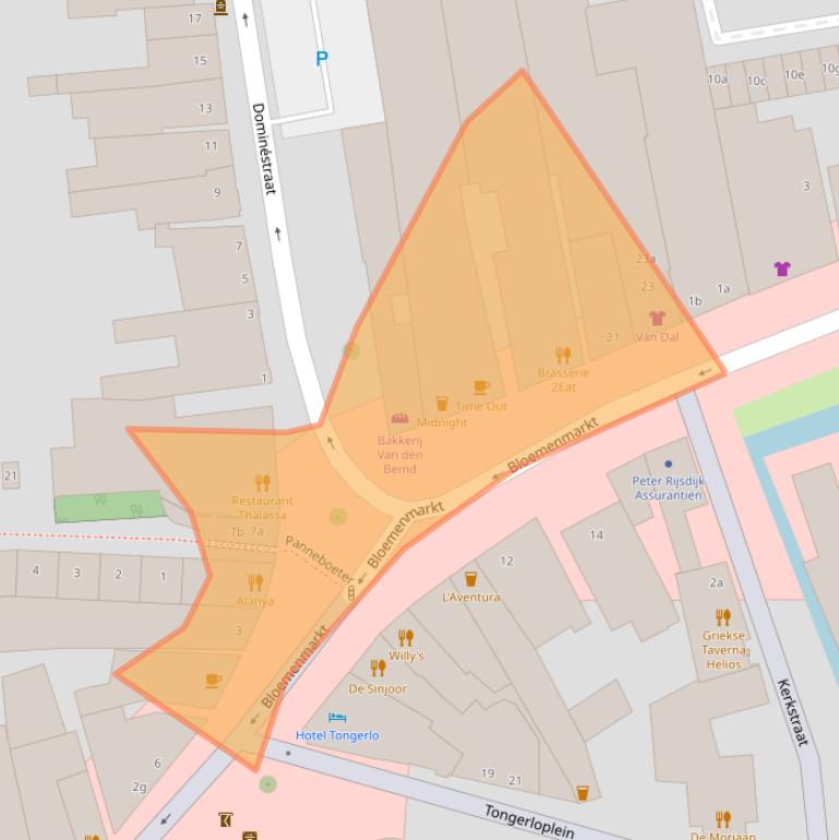 Kaart van postcodegebied 4701JA.