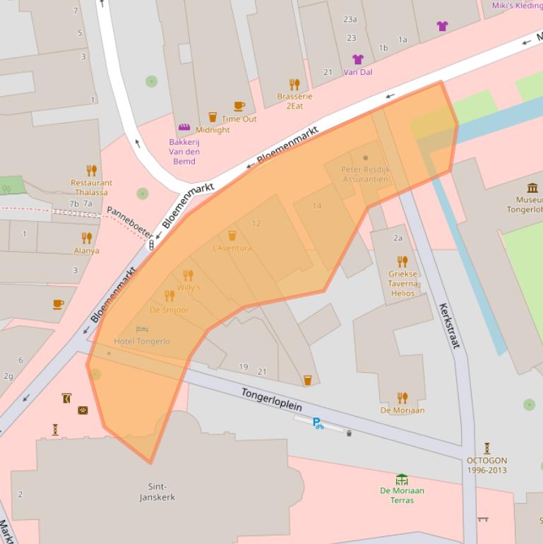 Kaart van postcodegebied 4701JB.