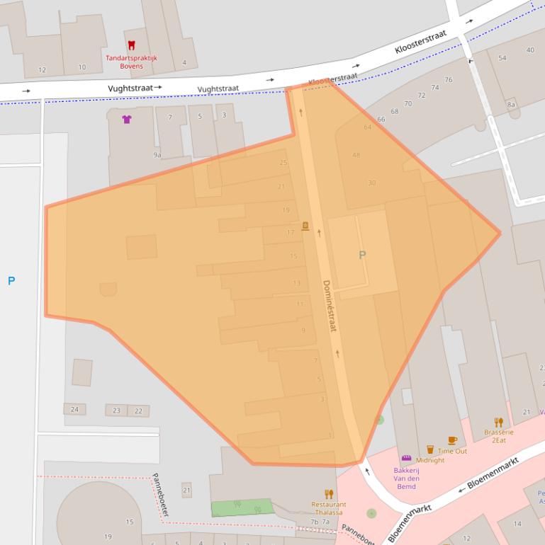 Kaart van postcodegebied 4701JC.