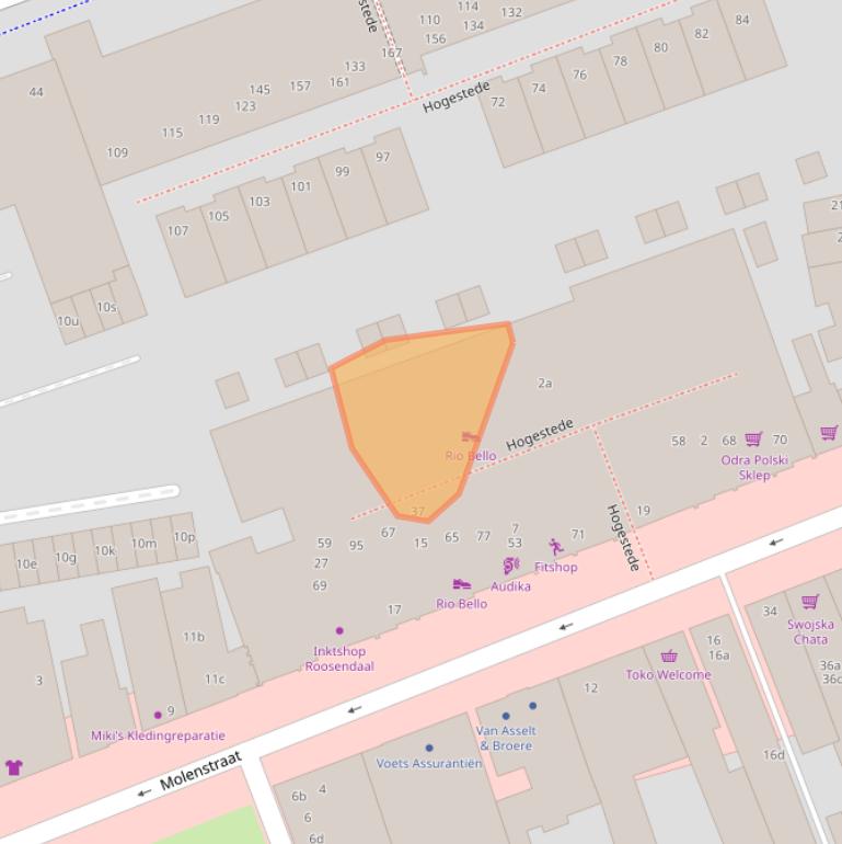 Kaart van postcodegebied 4701JD.