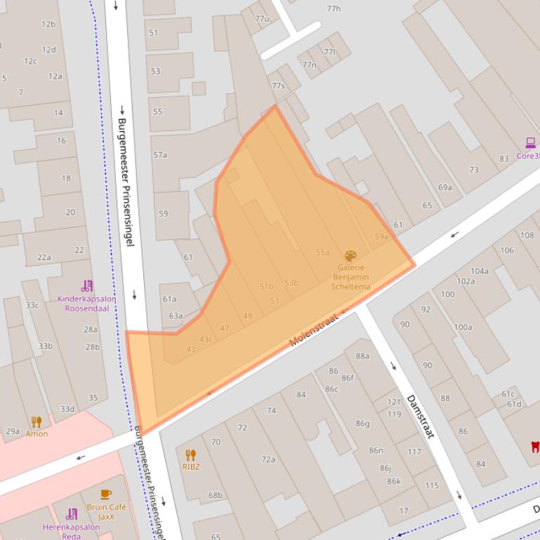 Kaart van postcodegebied 4701JN.