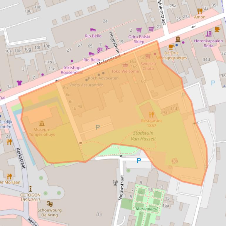 Kaart van postcodegebied 4701JS.