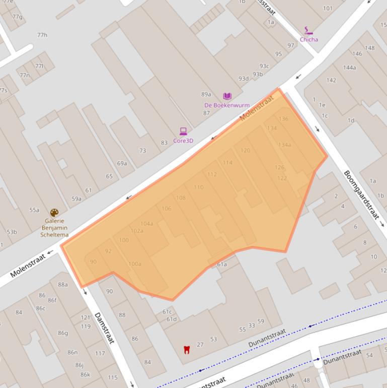 Kaart van postcodegebied 4701JW.