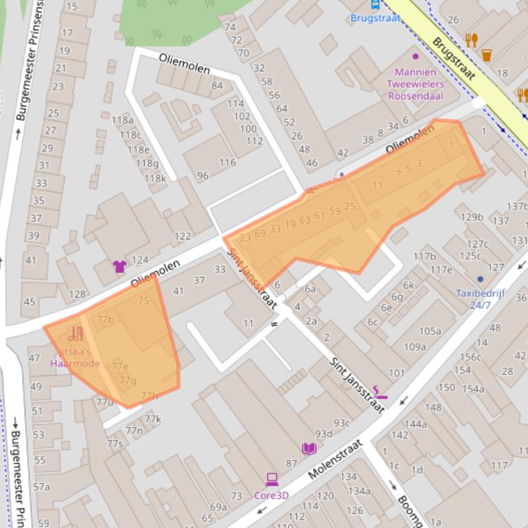 Kaart van postcodegebied 4701KN.