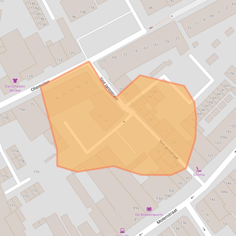 Kaart van postcodegebied 4701KT.