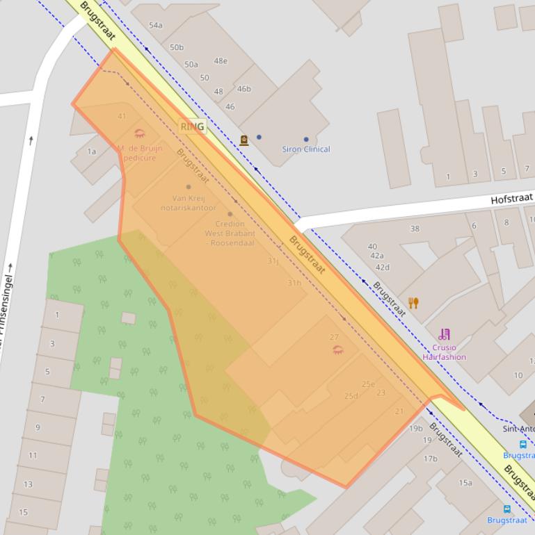 Kaart van postcodegebied 4701LB.