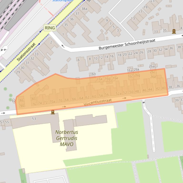 Kaart van postcodegebied 4701LR.