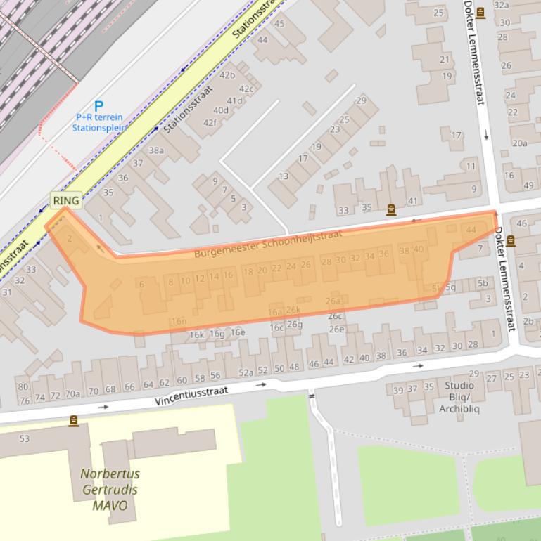 Kaart van postcodegebied 4701LV.