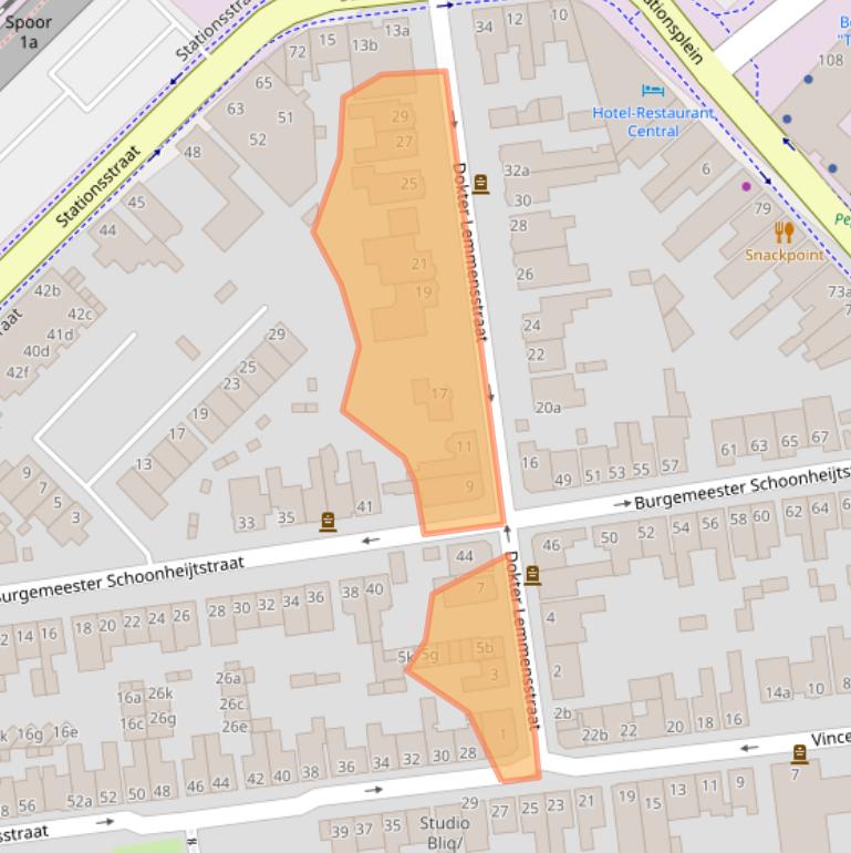 Kaart van postcodegebied 4701LX.