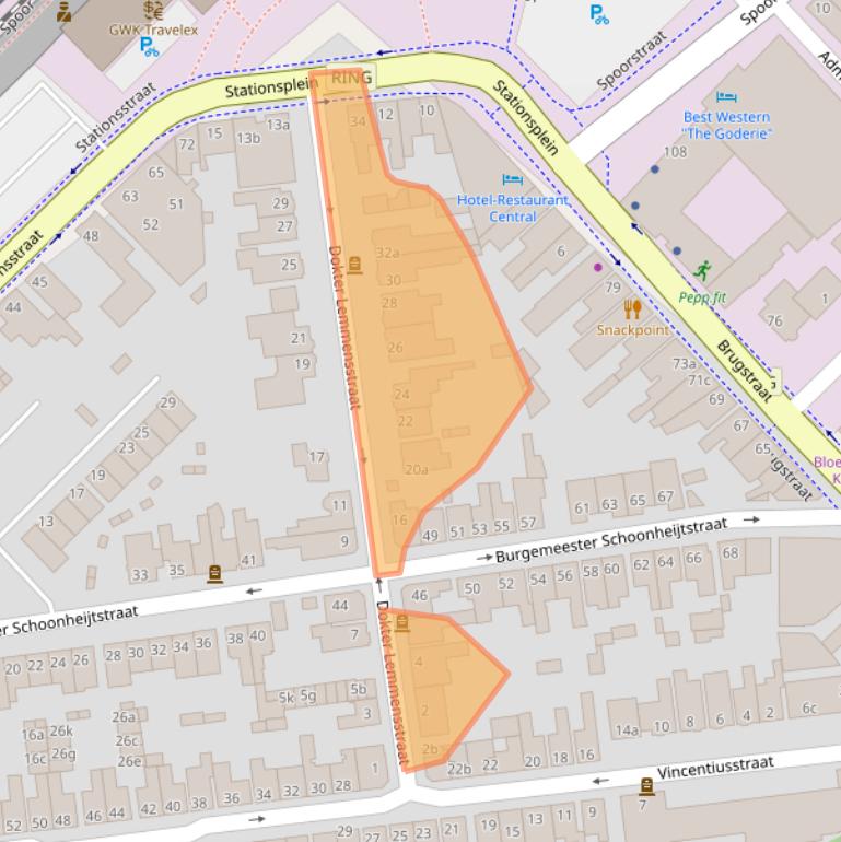 Kaart van postcodegebied 4701LZ.