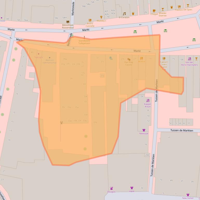 Kaart van postcodegebied 4701PB.