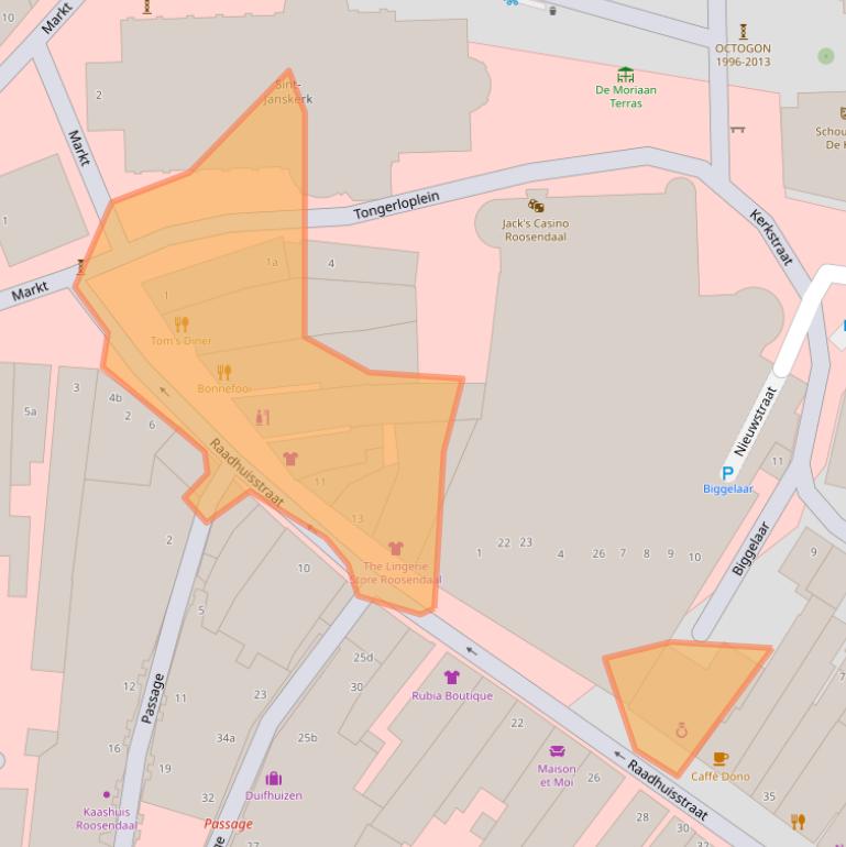 Kaart van postcodegebied 4701PK.