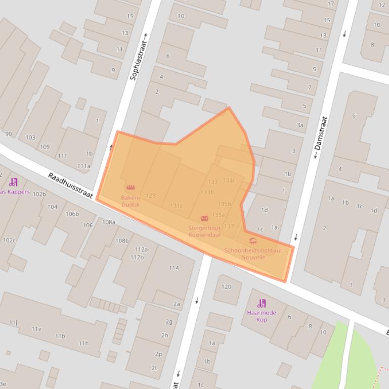 Kaart van postcodegebied 4701PP.