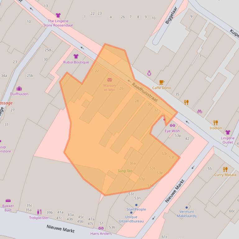 Kaart van postcodegebied 4701PS.