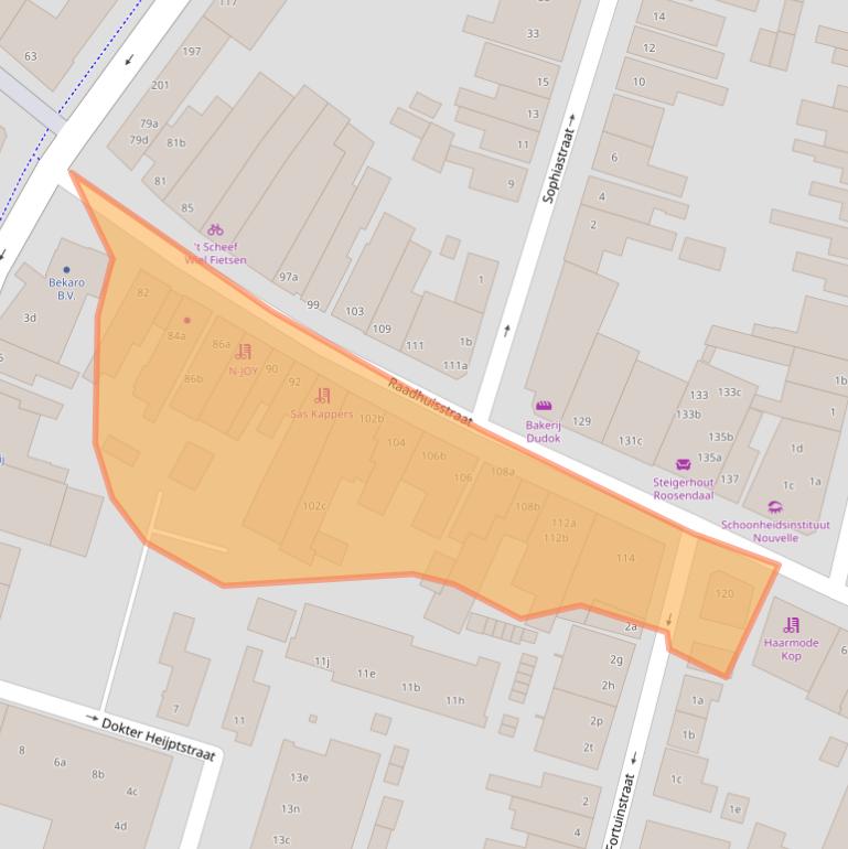 Kaart van postcodegebied 4701PW.