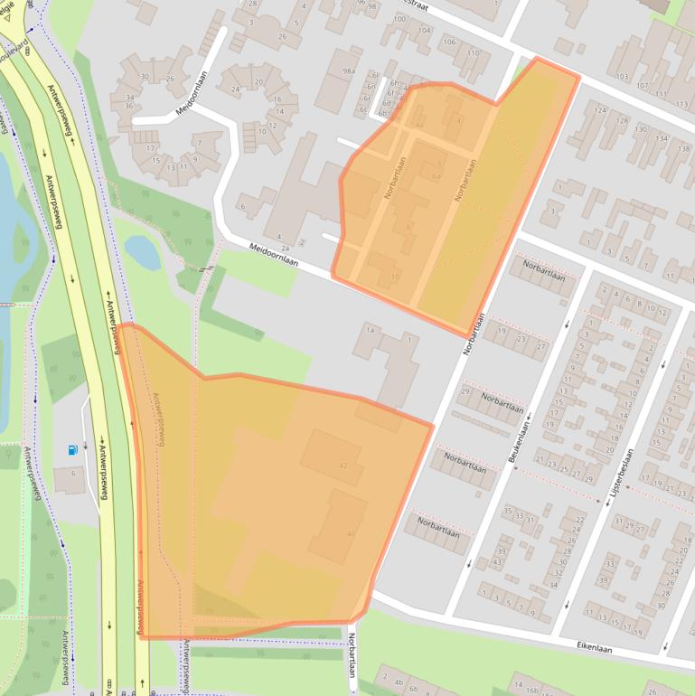 Kaart van postcodegebied 4702AX.