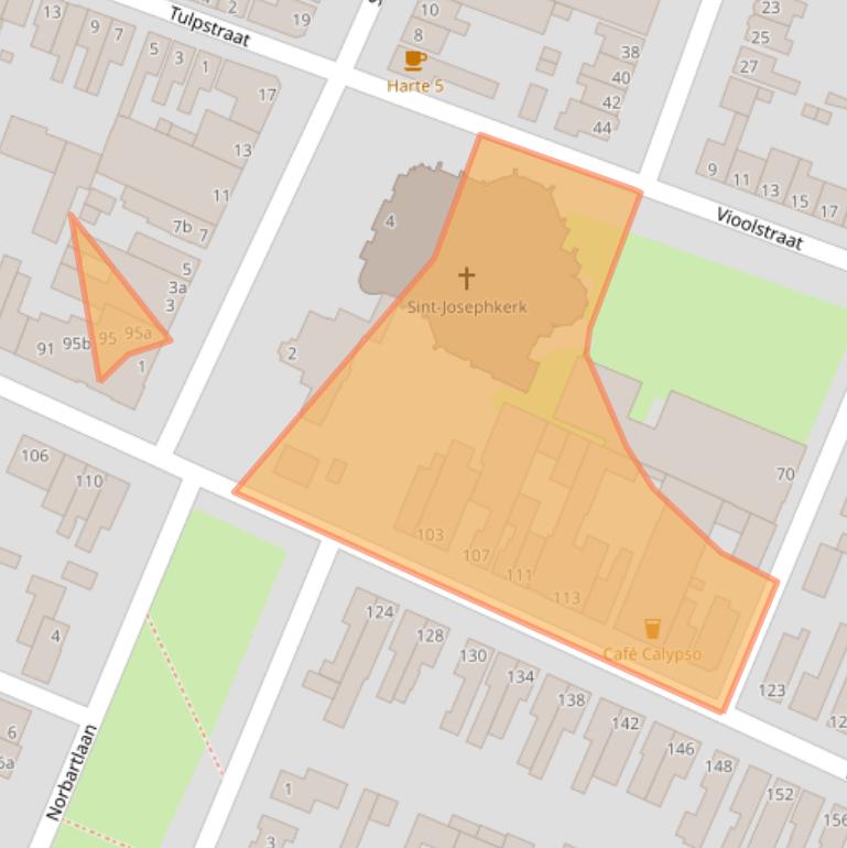 Kaart van postcodegebied 4702BC.