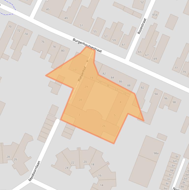 Kaart van postcodegebied 4702BZ.