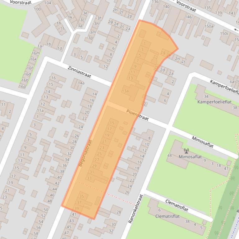 Kaart van postcodegebied 4702CA.