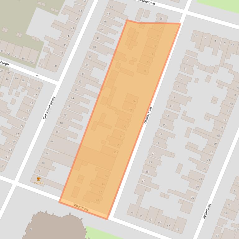 Kaart van postcodegebied 4702CJ.