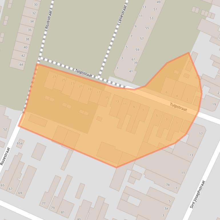 Kaart van postcodegebied 4702CL.