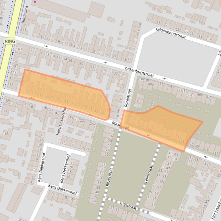 Kaart van postcodegebied 4702CP.