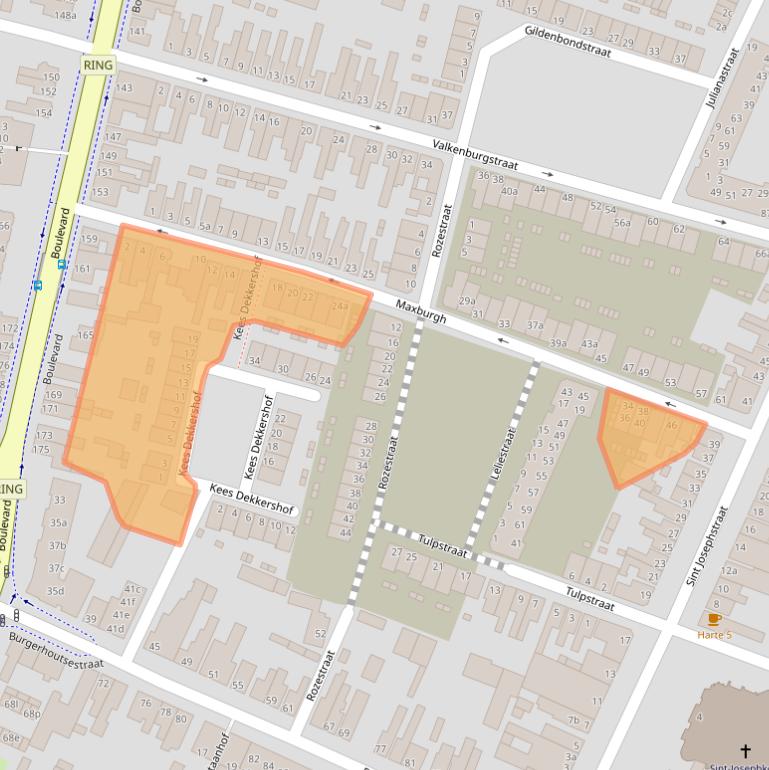 Kaart van postcodegebied 4702CS.