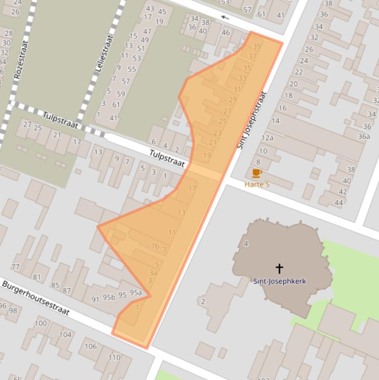 Kaart van postcodegebied 4702CT.