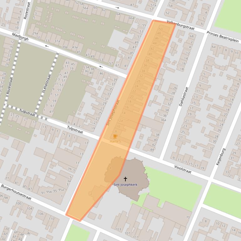 Kaart van postcodegebied 4702CW.