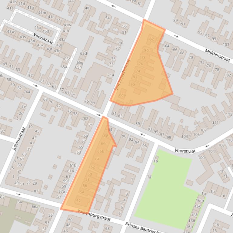 Kaart van postcodegebied 4702CX.