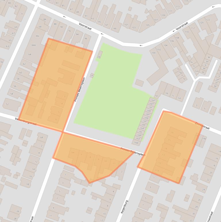 Kaart van postcodegebied 4702CZ.