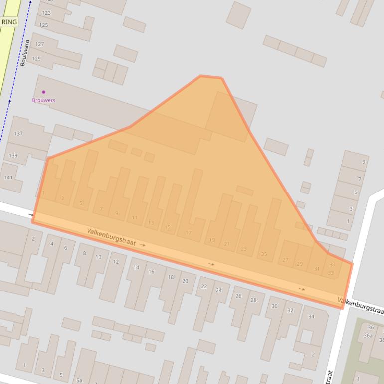 Kaart van postcodegebied 4702EC.