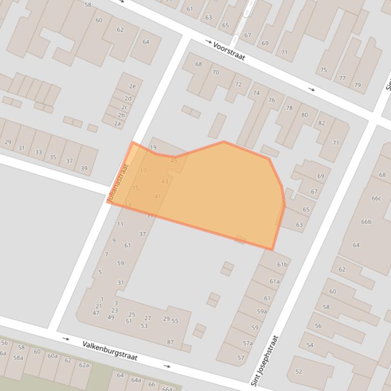 Kaart van postcodegebied 4702EJ.