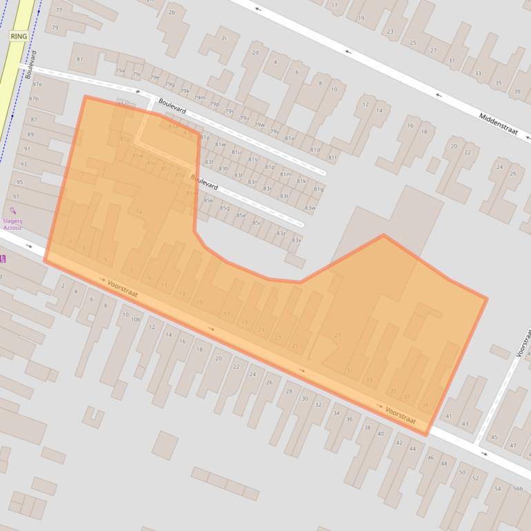 Kaart van postcodegebied 4702EL.