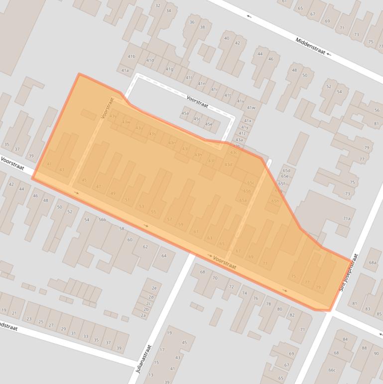 Kaart van postcodegebied 4702EM.