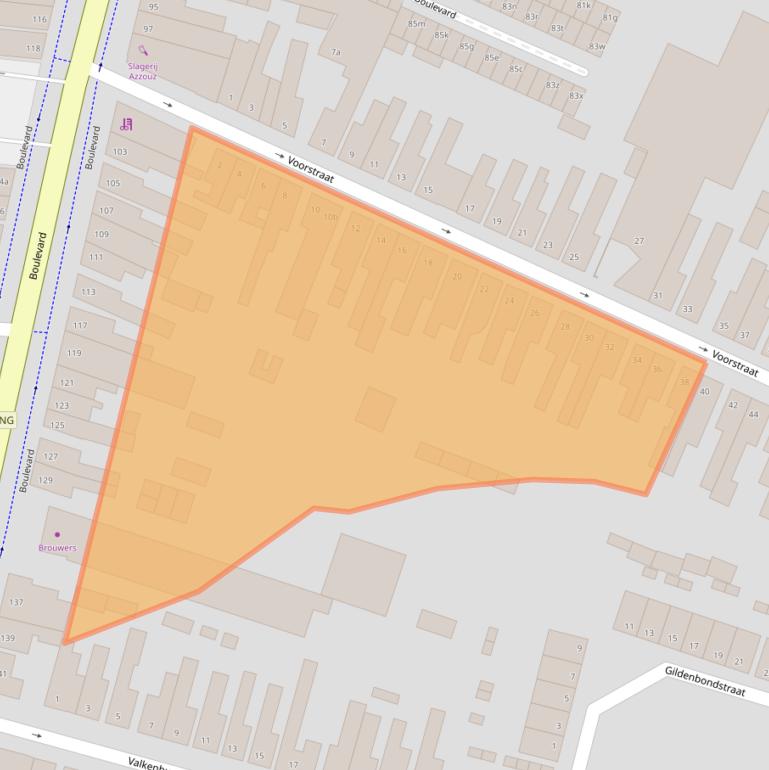 Kaart van postcodegebied 4702ER.