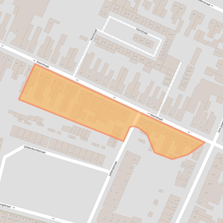 Kaart van postcodegebied 4702ES.