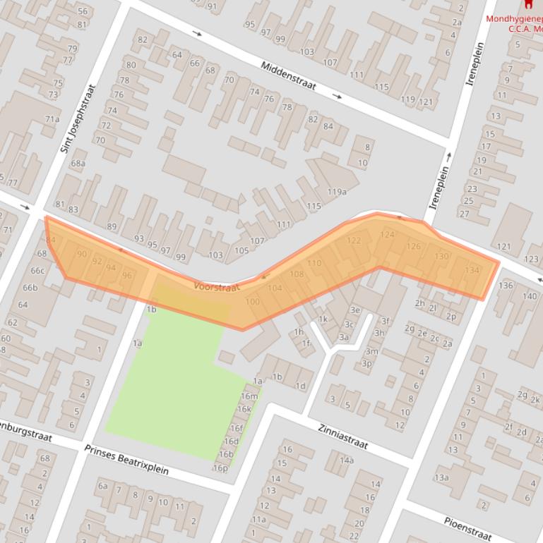 Kaart van postcodegebied 4702ET.