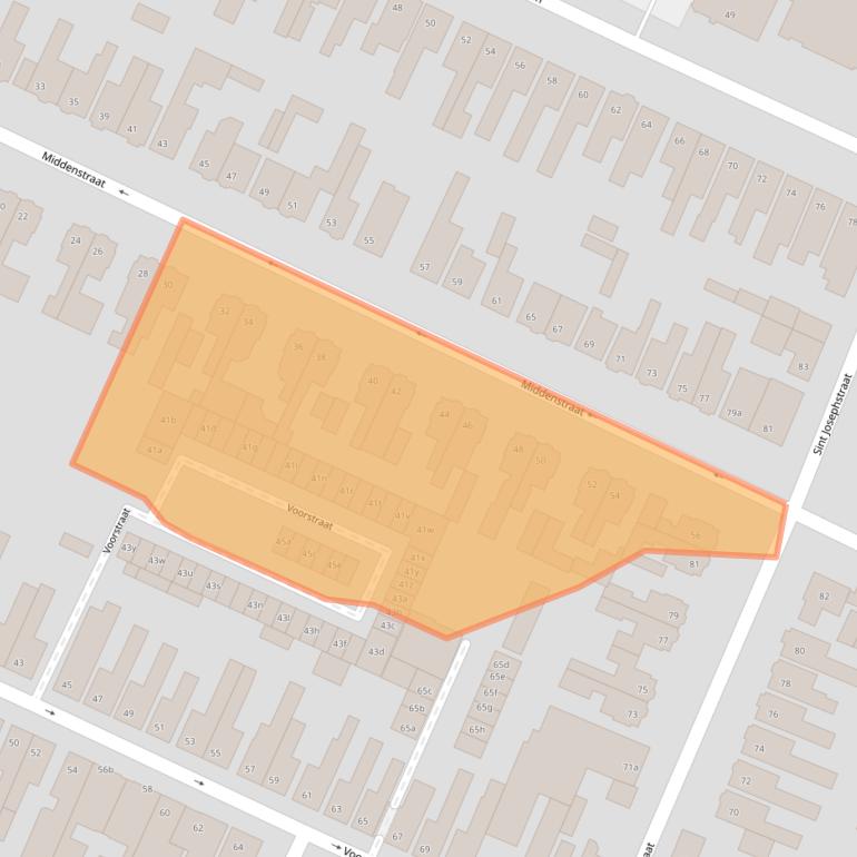 Kaart van postcodegebied 4702GE.