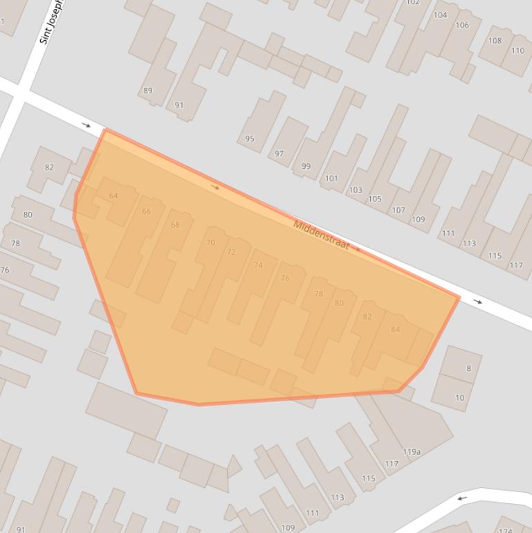 Kaart van postcodegebied 4702GG.