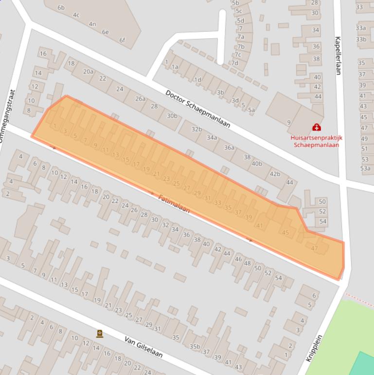 Kaart van postcodegebied 4702GP.