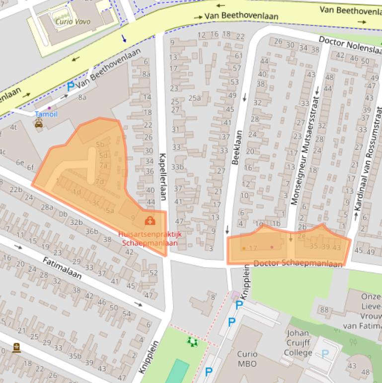 Kaart van postcodegebied 4702GT.